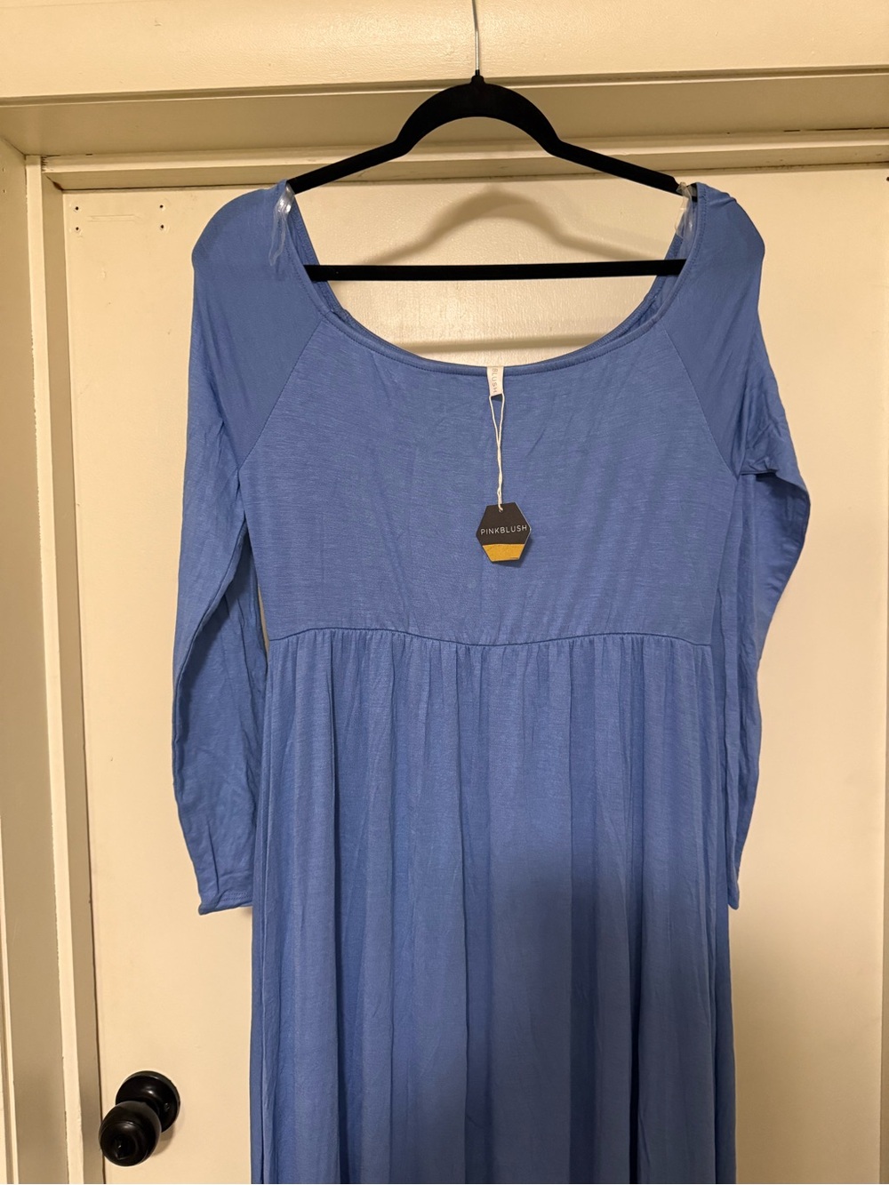 Pinkblush Sky Blue Long Sleeve Maxi Tunic